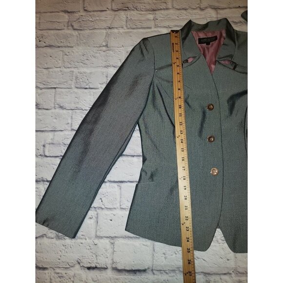 Pre-owned John Meyer Women's Size 8 Reflective Grey Blazer - Picture 5 of 9